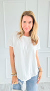 Laidback Luxe Short Sleeve Top-110 Short Sleeve Tops-Blu Pepper-Coastal Bloom Boutique, find the trendiest versions of the popular styles and looks Located in Indialantic, FL