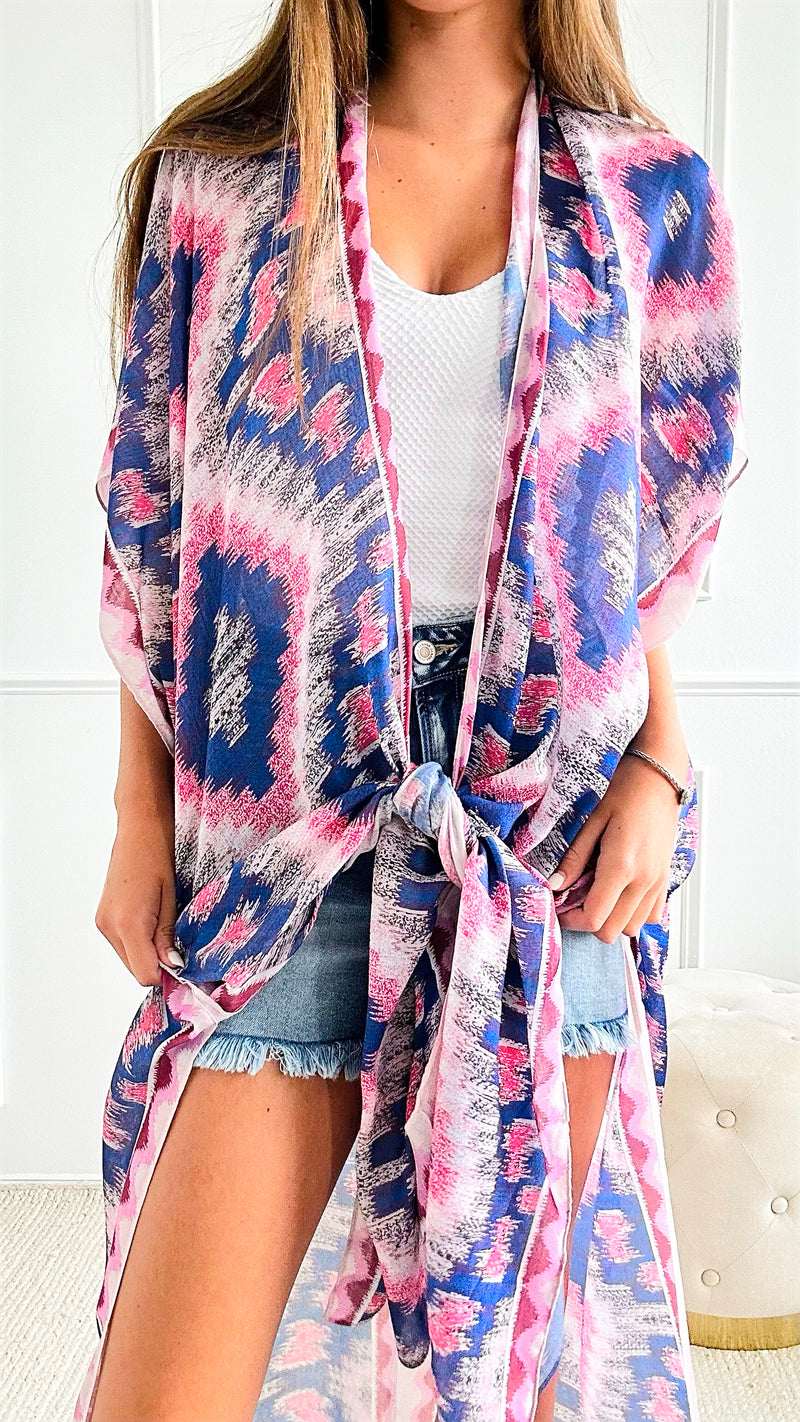 Folk Print Kimono-150 Cardigans/Layers-AppleJuice Accessories by Glamoure-Coastal Bloom Boutique, find the trendiest versions of the popular styles and looks Located in Indialantic, FL