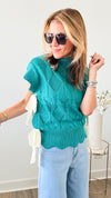 Trendy Tie Sweater Vest - Rosemary Green-160 Jackets-&MERCI-Coastal Bloom Boutique, find the trendiest versions of the popular styles and looks Located in Indialantic, FL