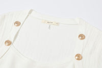 Command Attention Ribbed Top - White-130 Long Sleeve Tops-rivir-Coastal Bloom Boutique, find the trendiest versions of the popular styles and looks Located in Indialantic, FL