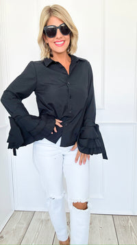 Flamenco Nights Blouse-130 Long Sleeve Tops-Chasing Bandits-Coastal Bloom Boutique, find the trendiest versions of the popular styles and looks Located in Indialantic, FL