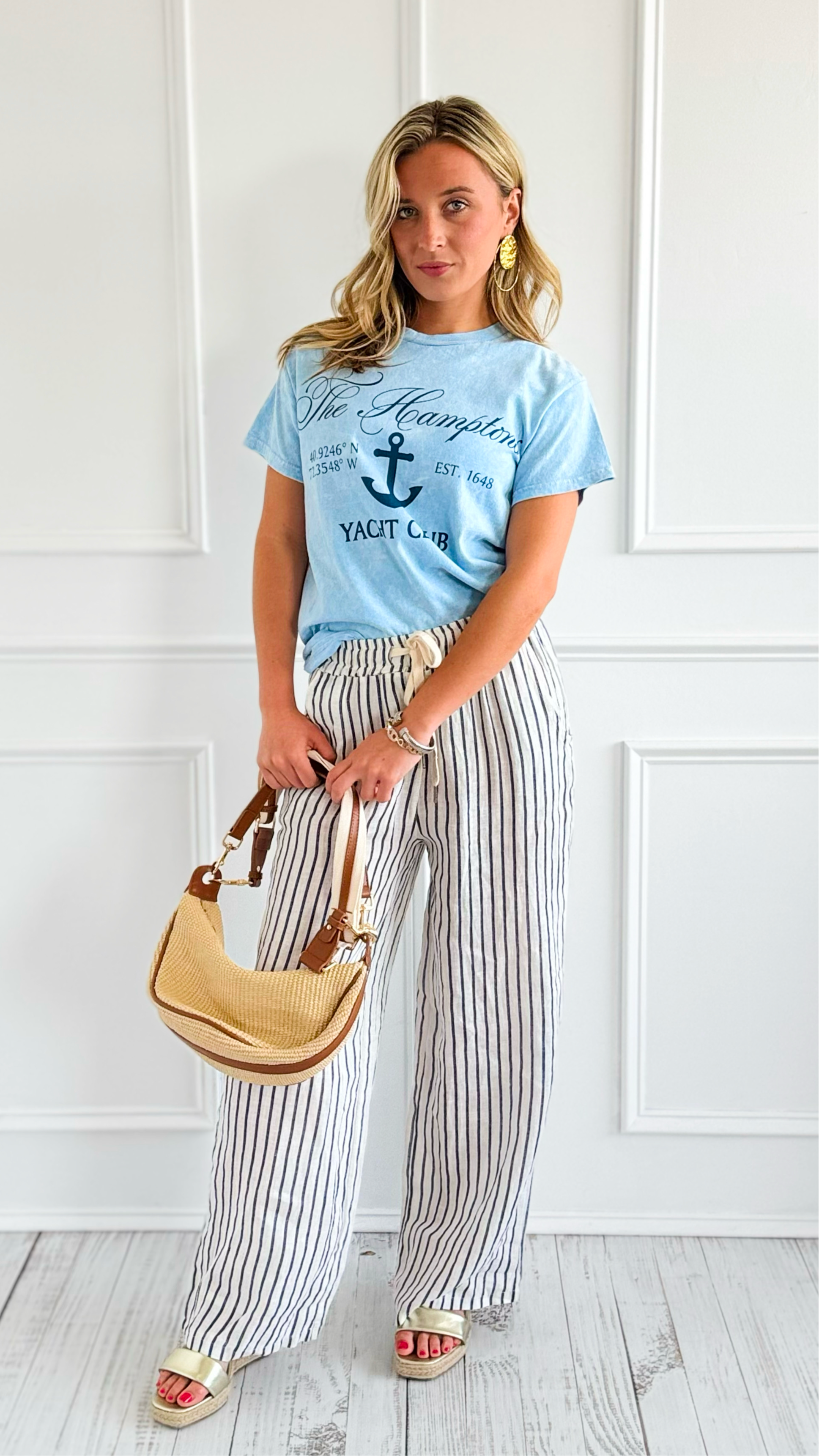 Seashore Stroll Stripe Pants-170 Bottoms-V6-Coastal Bloom Boutique, find the trendiest versions of the popular styles and looks Located in Indialantic, FL