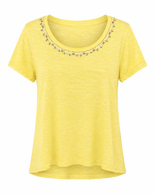 Neckline Detail Top - Yellow