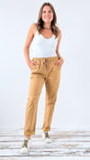 Spring Italian Jogger Pant- Light Camel-180 Joggers-Italianissimo-Coastal Bloom Boutique, find the trendiest versions of the popular styles and looks Located in Indialantic, FL