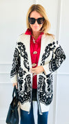 Jacquard Cardigan-150 Cardigans/Layers-Z STUDIO-Coastal Bloom Boutique, find the trendiest versions of the popular styles and looks Located in Indialantic, FL