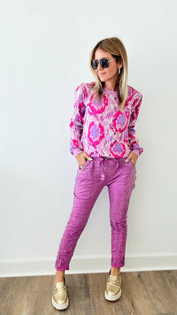 Embrace Italian Zipper Joggers-180 Joggers-Yolly-Coastal Bloom Boutique, find the trendiest versions of the popular styles and looks Located in Indialantic, FL