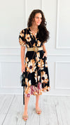 Capri Blossom Belted Italian Midi Dress-200 Dresses/Jumpsuits/Rompers-AZUL MONACO-Coastal Bloom Boutique, find the trendiest versions of the popular styles and looks Located in Indialantic, FL