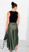 Isabella Italian Skirt- Olive-170 Bottoms-SEE YOU IN ROME-Coastal Bloom Boutique, find the trendiest versions of the popular styles and looks Located in Indialantic, FL