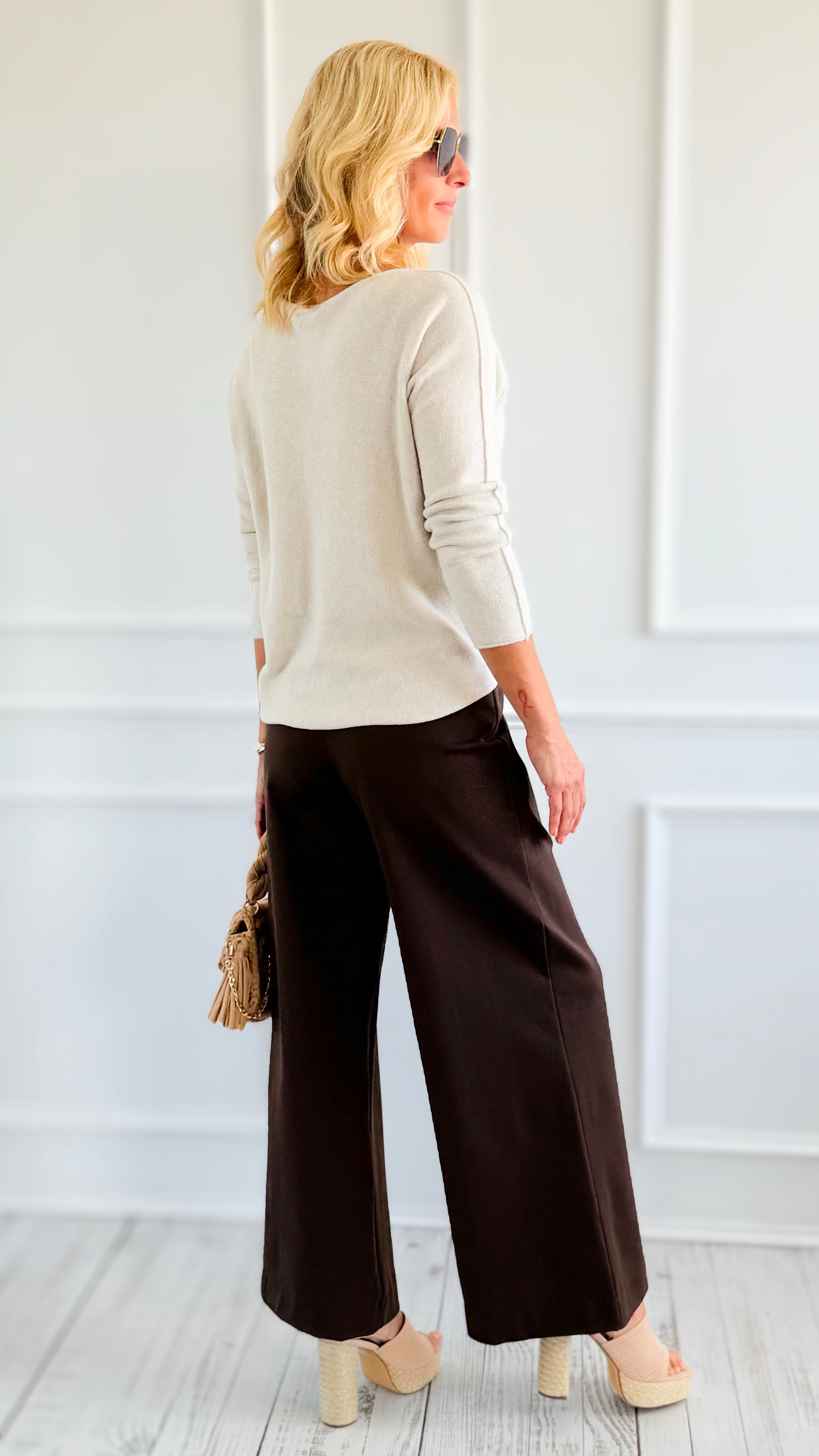 Essential Italian Flare- Leg Pant-100 Pants-STAR SRL-Coastal Bloom Boutique, find the trendiest versions of the popular styles and looks Located in Indialantic, FL