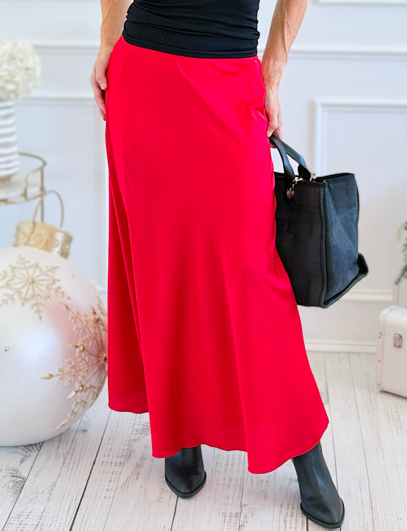 Isabella Italian Skirt- Red-170 Bottoms-SEE YOU IN ROME-Coastal Bloom Boutique, find the trendiest versions of the popular styles and looks Located in Indialantic, FL