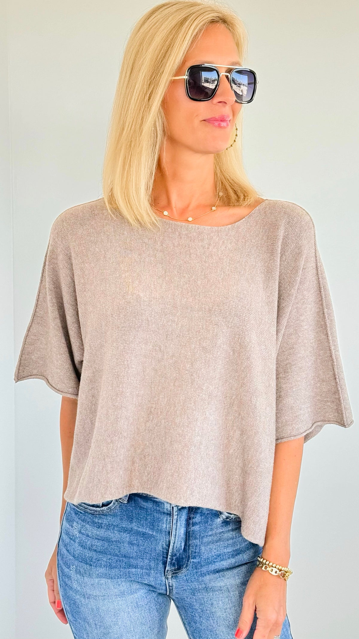 Winter in Amalfi Italian Top - Ash Mocha-140 Sweaters-Italianissimo-Coastal Bloom Boutique, find the trendiest versions of the popular styles and looks Located in Indialantic, FL