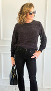 Cuddle Cloud Chenille Sweater-Black-140 Sweaters-Zenana-Coastal Bloom Boutique, find the trendiest versions of the popular styles and looks Located in Indialantic, FL