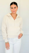 Mist Over Capri Sweatshirt - Sand Beige-130 Long Sleeve Tops-Zenana-Coastal Bloom Boutique, find the trendiest versions of the popular styles and looks Located in Indialantic, FL