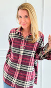 Pretty In Plaid Italian Top-110 Long Sleeve Tops-TATTOO Z-Coastal Bloom Boutique, find the trendiest versions of the popular styles and looks Located in Indialantic, FL