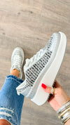 Chunky Tweed Platform Sneakers - Silver-250 Shoes-Shoe La La-Coastal Bloom Boutique, find the trendiest versions of the popular styles and looks Located in Indialantic, FL