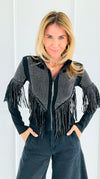 Starstruck Fringe Glam Jacket-160 Jackets-7Mango7-Coastal Bloom Boutique, find the trendiest versions of the popular styles and looks Located in Indialantic, FL