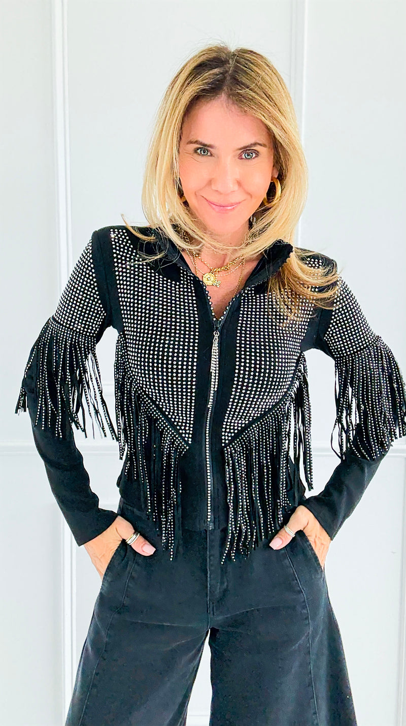 Starstruck Fringe Glam Jacket-160 Jackets-7Mango7-Coastal Bloom Boutique, find the trendiest versions of the popular styles and looks Located in Indialantic, FL