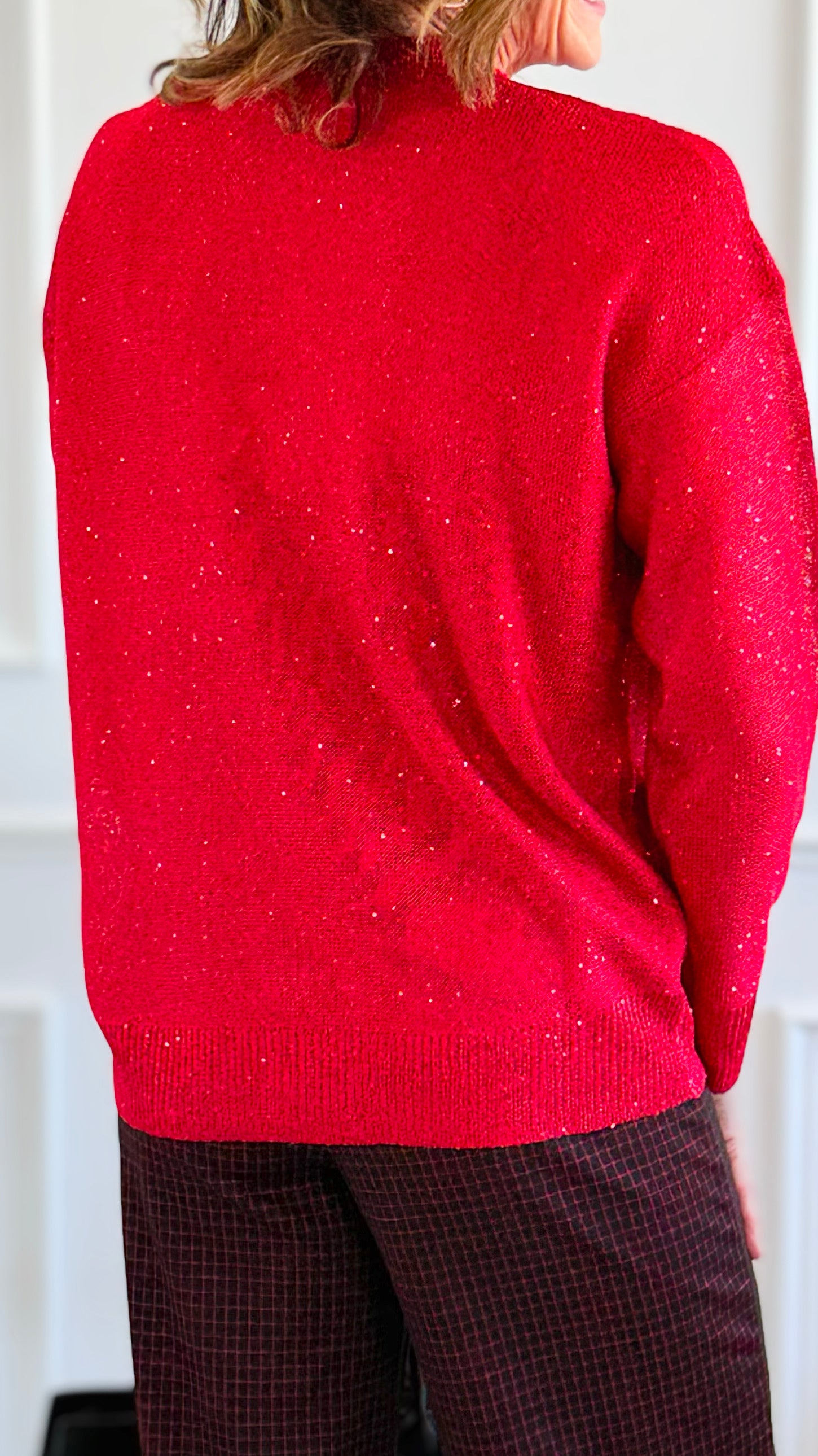 First Love Sequin Detail V-Neck Sweater-140 Sweaters-ROUSSEAU-Coastal Bloom Boutique, find the trendiest versions of the popular styles and looks Located in Indialantic, FL