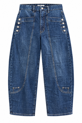 Buttoned Up Barrel Denim Pant