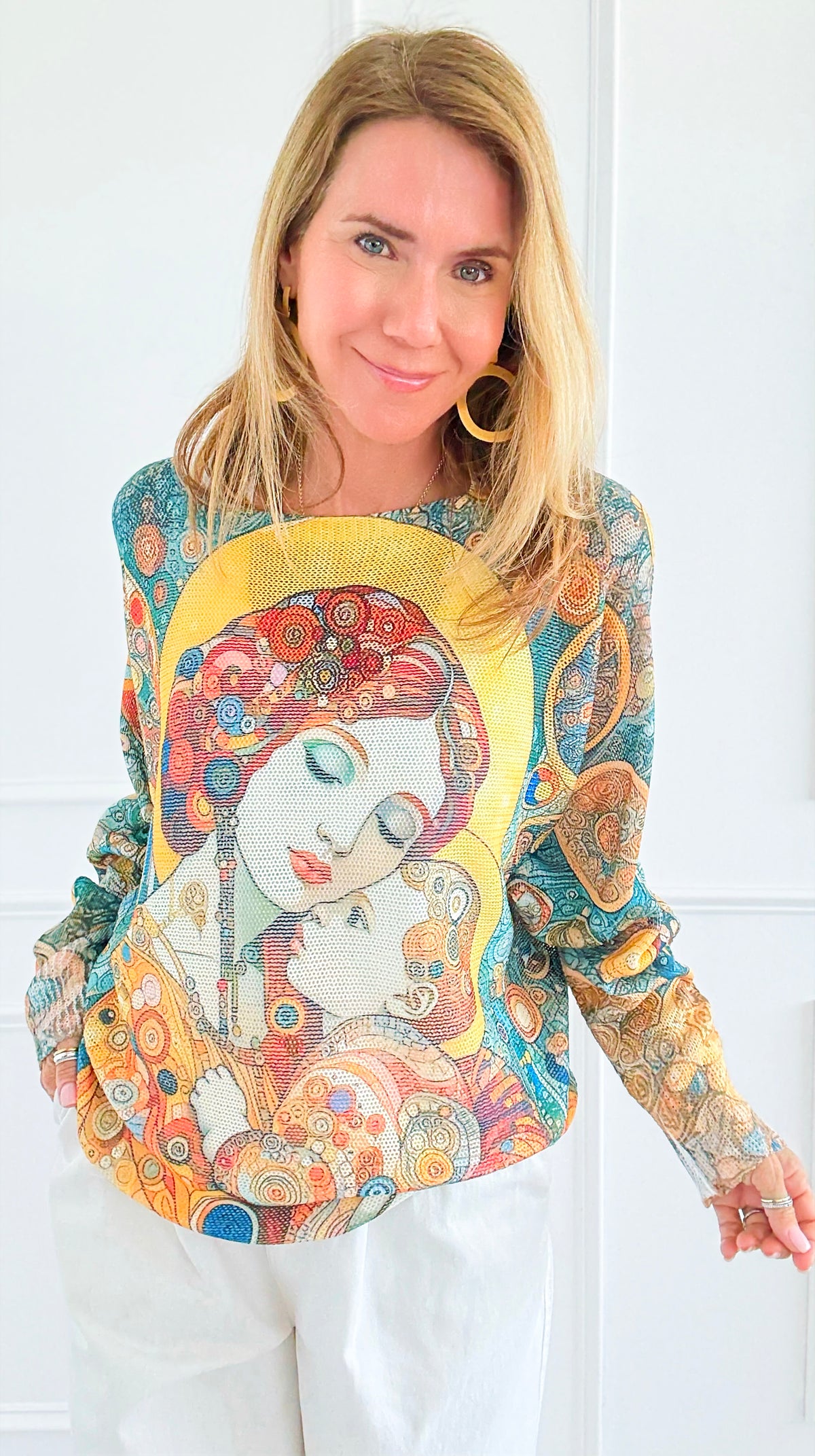 Portrait Of Love Italian St Tropez-140 Sweaters-Italianissimo-Coastal Bloom Boutique, find the trendiest versions of the popular styles and looks Located in Indialantic, FL