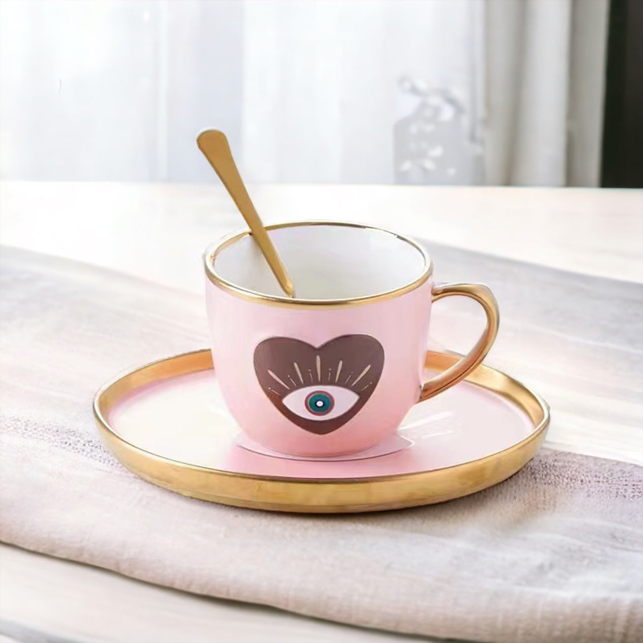 Eye Heart Mug Set - Pink-270 Home/Gift-Wona-Coastal Bloom Boutique, find the trendiest versions of the popular styles and looks Located in Indialantic, FL