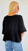 Winter in Amalfi Italian Top - Black-140 Sweaters-Italianissimo-Coastal Bloom Boutique, find the trendiest versions of the popular styles and looks Located in Indialantic, FL