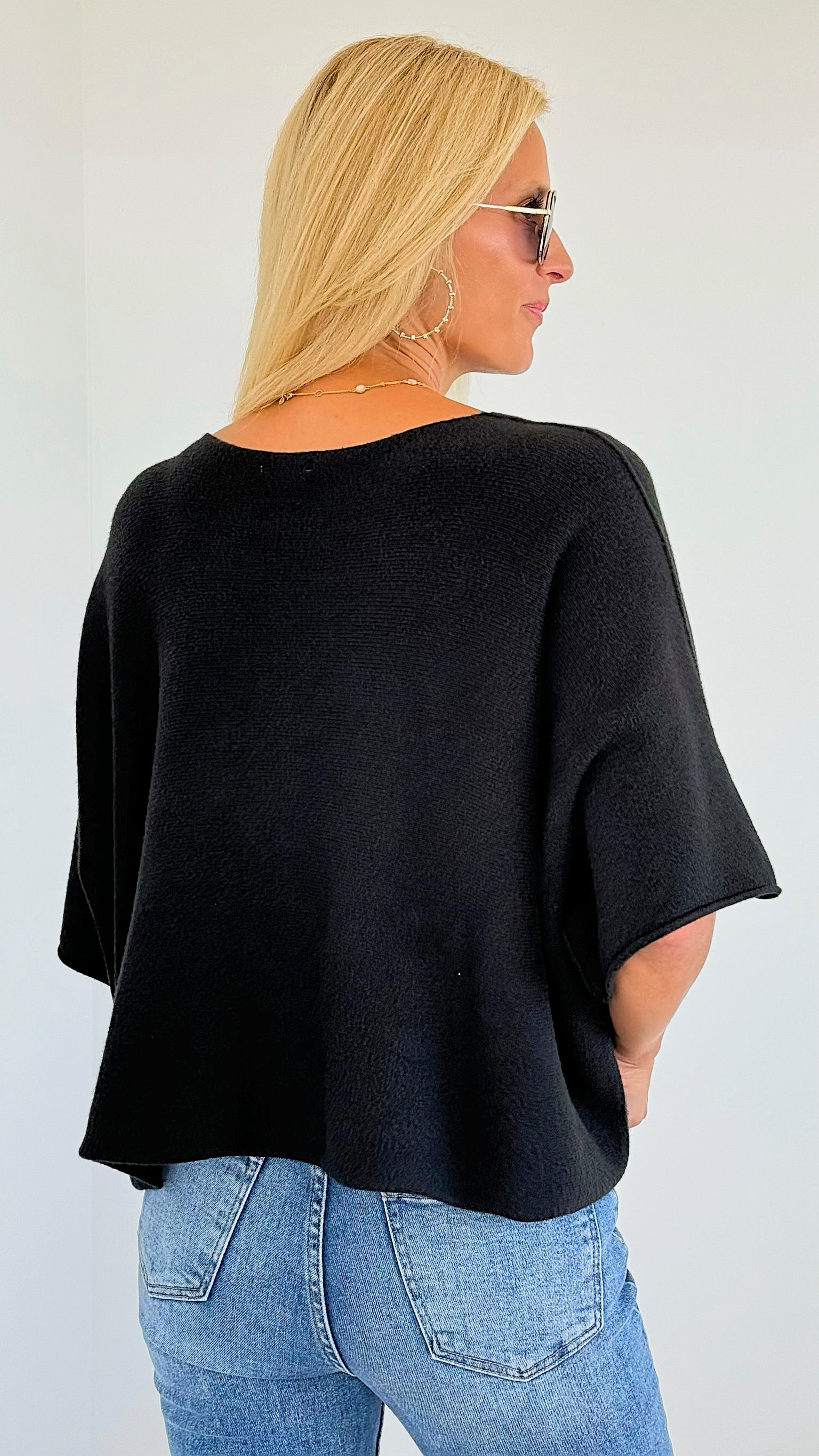Winter in Amalfi Italian Top - Black-140 Sweaters-Italianissimo-Coastal Bloom Boutique, find the trendiest versions of the popular styles and looks Located in Indialantic, FL