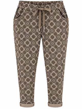 Vintage Mosaic Italian Joggers- Taupe