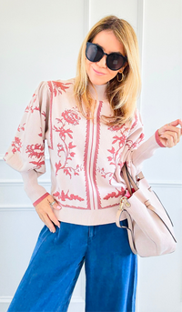 Roses in Bloom Sweater-140 Sweaters-Fate By LFD-Coastal Bloom Boutique, find the trendiest versions of the popular styles and looks Located in Indialantic, FL
