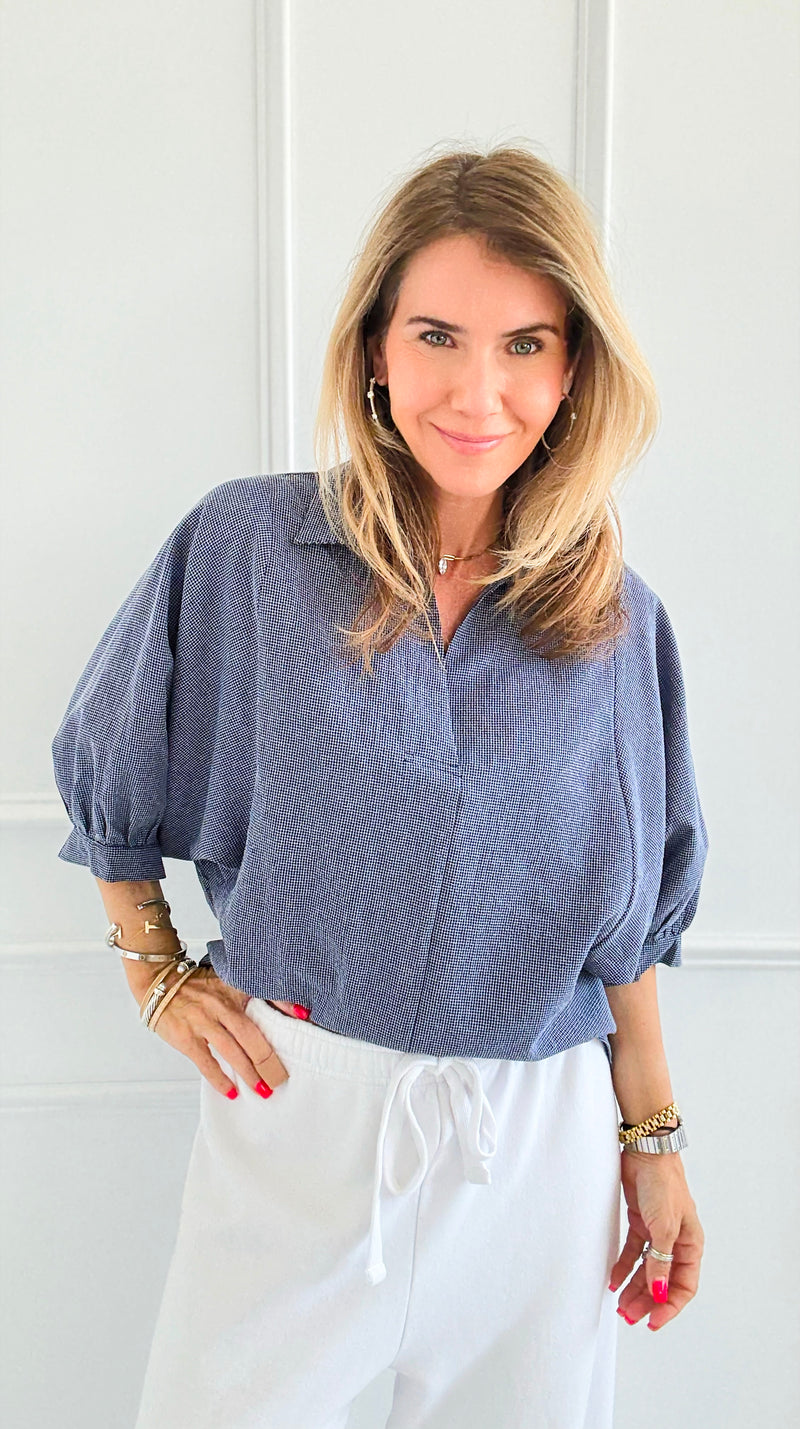 Morning Meeting Puff Sleeve Hi-Lo Blouse-110 short Sleeve Top-DOE AND RAE-Coastal Bloom Boutique, find the trendiest versions of the popular styles and looks Located in Indialantic, FL
