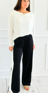 Side Hustle Snap Track Pants-170 Bottoms-White Birch-Coastal Bloom Boutique, find the trendiest versions of the popular styles and looks Located in Indialantic, FL