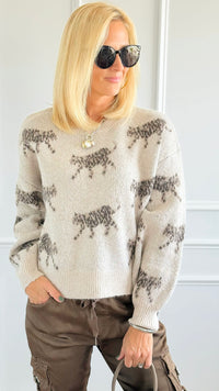 Mountain Cat Plush Sweater-140 Sweaters-Dreamers-Coastal Bloom Boutique, find the trendiest versions of the popular styles and looks Located in Indialantic, FL
