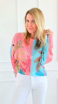 Tropic Pop Italian St Tropez Sweater-140 Sweaters-SORPRESA-Coastal Bloom Boutique, find the trendiest versions of the popular styles and looks Located in Indialantic, FL