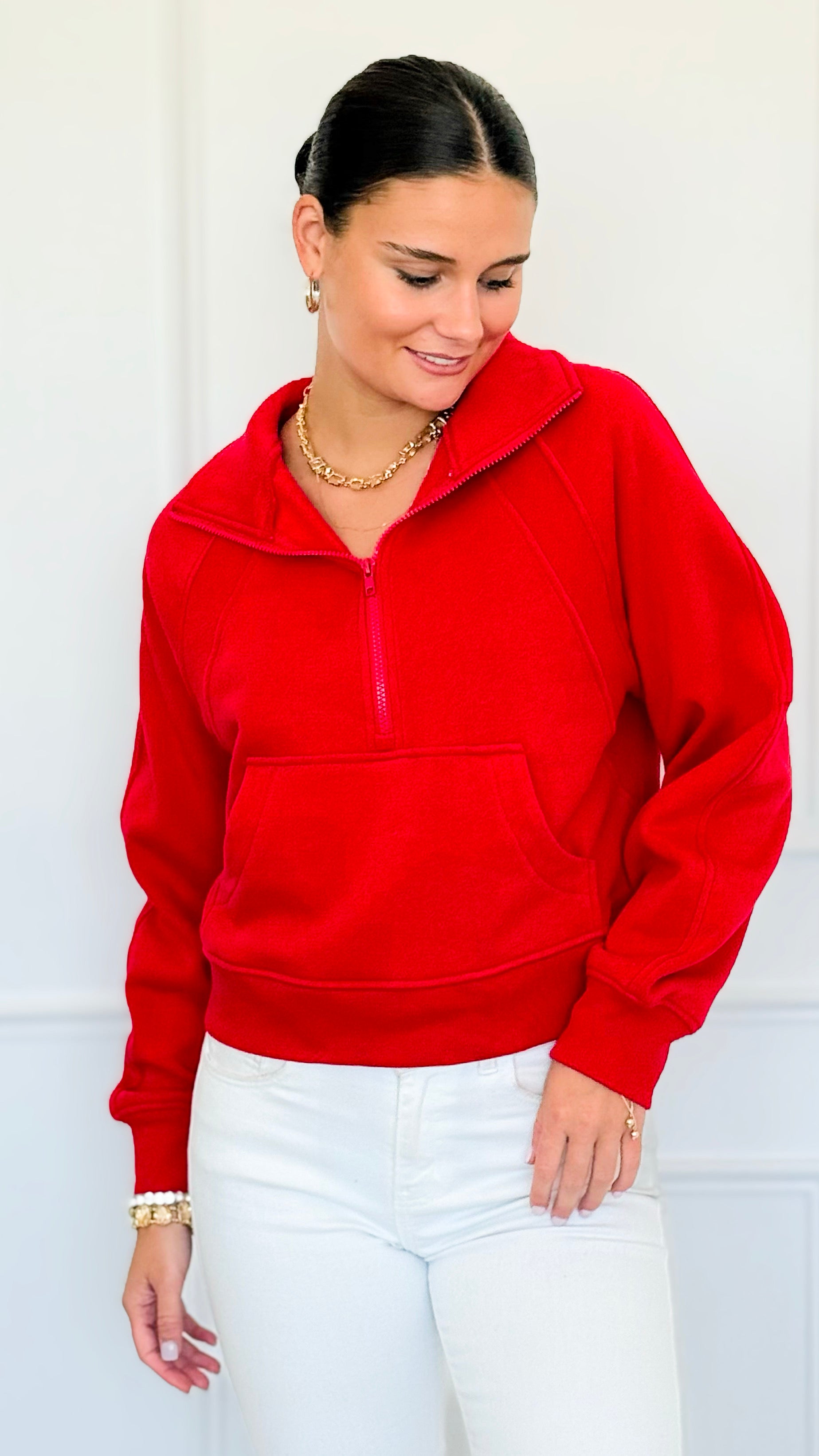 Mist Over Capri Sweatshirt - Ruby-130 Long Sleeve Tops-Zenana-Coastal Bloom Boutique, find the trendiest versions of the popular styles and looks Located in Indialantic, FL