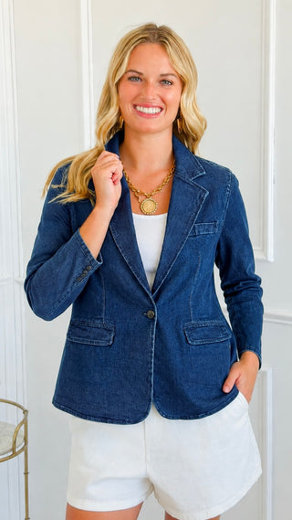 Power Play Denim Blazer