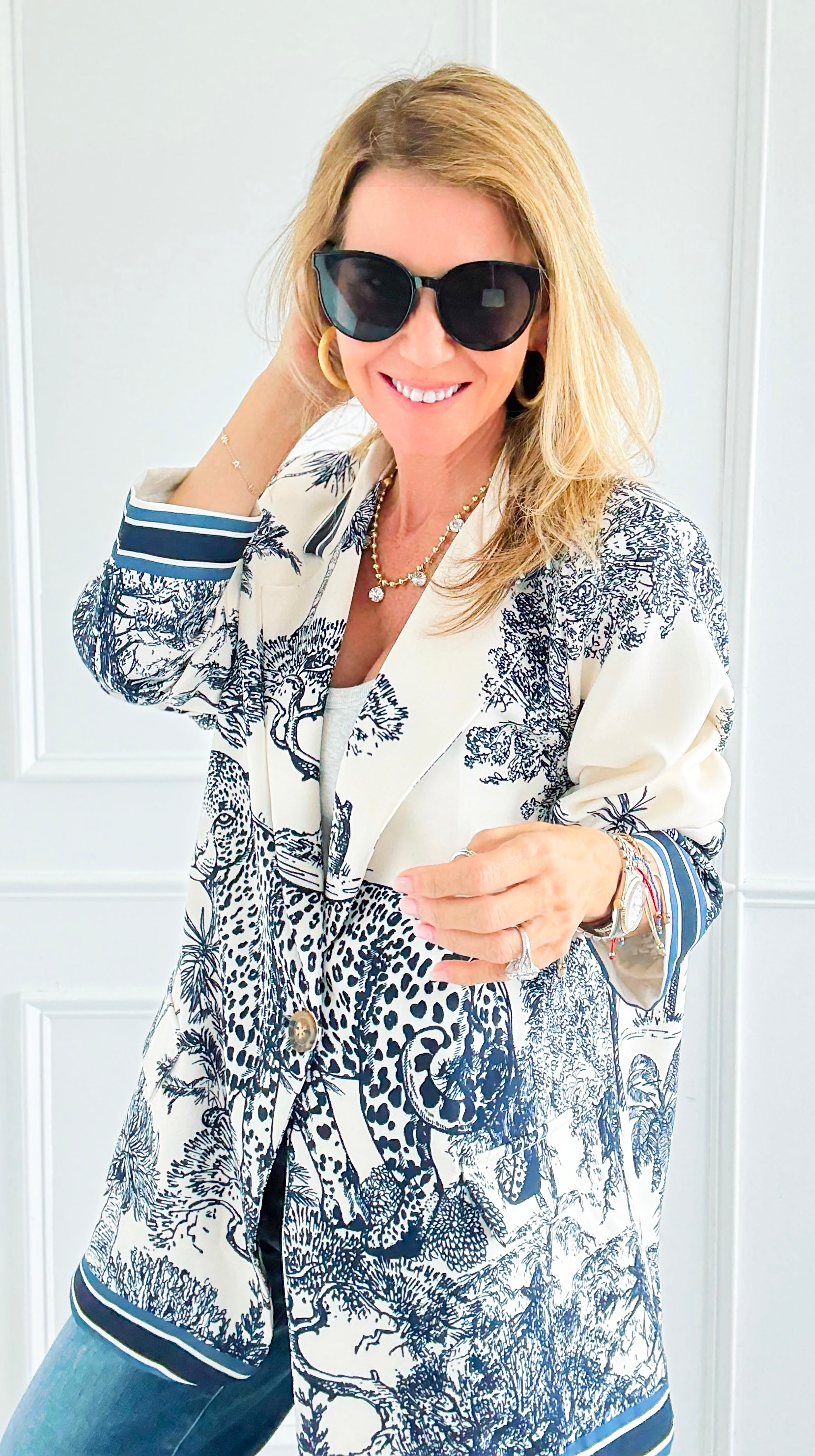 Adorable Majesty Italian Blazer-160 Jackets-Italianissimo-Coastal Bloom Boutique, find the trendiest versions of the popular styles and looks Located in Indialantic, FL