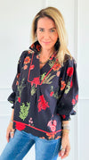 Textured Tropic Top-110 Long Sleeve Tops-Umgee-Coastal Bloom Boutique, find the trendiest versions of the popular styles and looks Located in Indialantic, FL