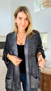 Mirrored Metallic Sugar High Italian Cardigan- Navy/ Silver-150 Cardigan Layers-Italianissimo-Coastal Bloom Boutique, find the trendiest versions of the popular styles and looks Located in Indialantic, FL