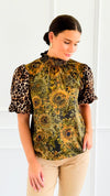 Wild Bloom Puff Sleeve Top-110 Short Sleeve Tops-VOY-Coastal Bloom Boutique, find the trendiest versions of the popular styles and looks Located in Indialantic, FL