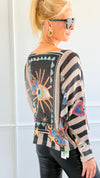 Celestial Eye Italian St Tropez Sweater-140 Sweaters-SORPRESA-Coastal Bloom Boutique, find the trendiest versions of the popular styles and looks Located in Indialantic, FL