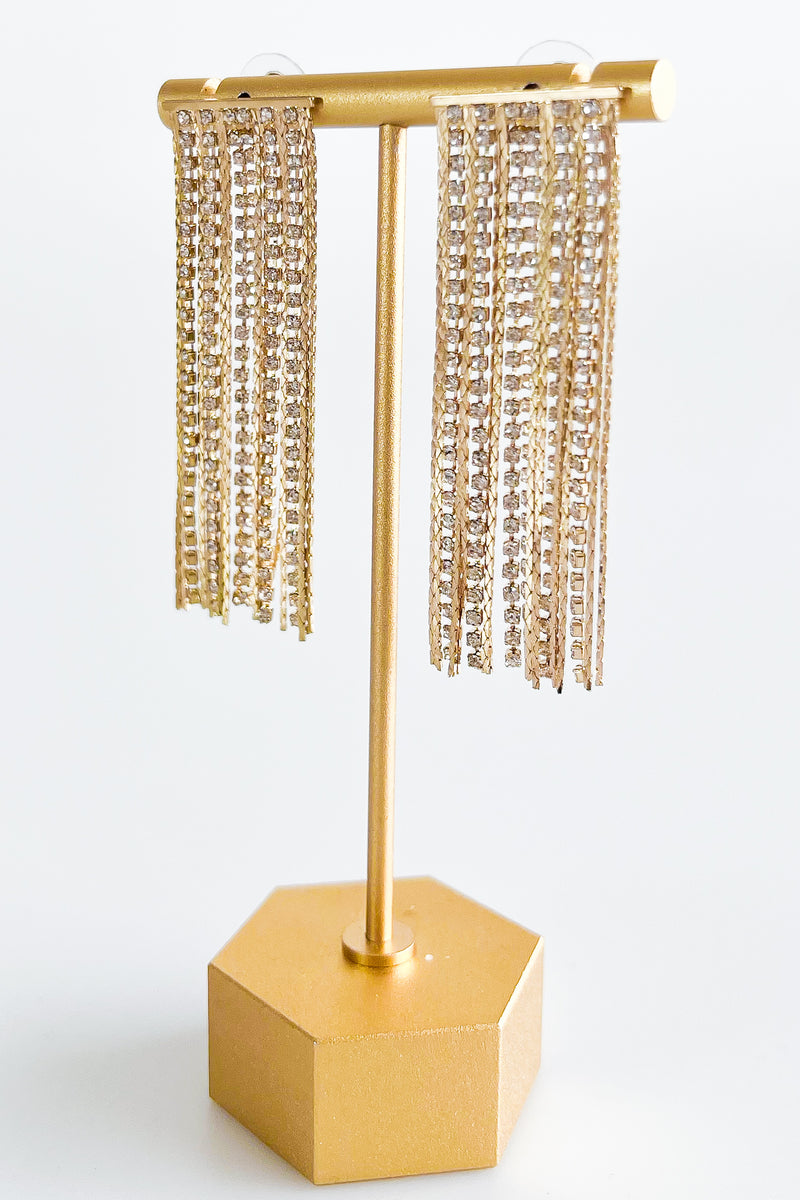 Cupchain Fringe Earrings-230 Jewelry-Golden Stella-Coastal Bloom Boutique, find the trendiest versions of the popular styles and looks Located in Indialantic, FL