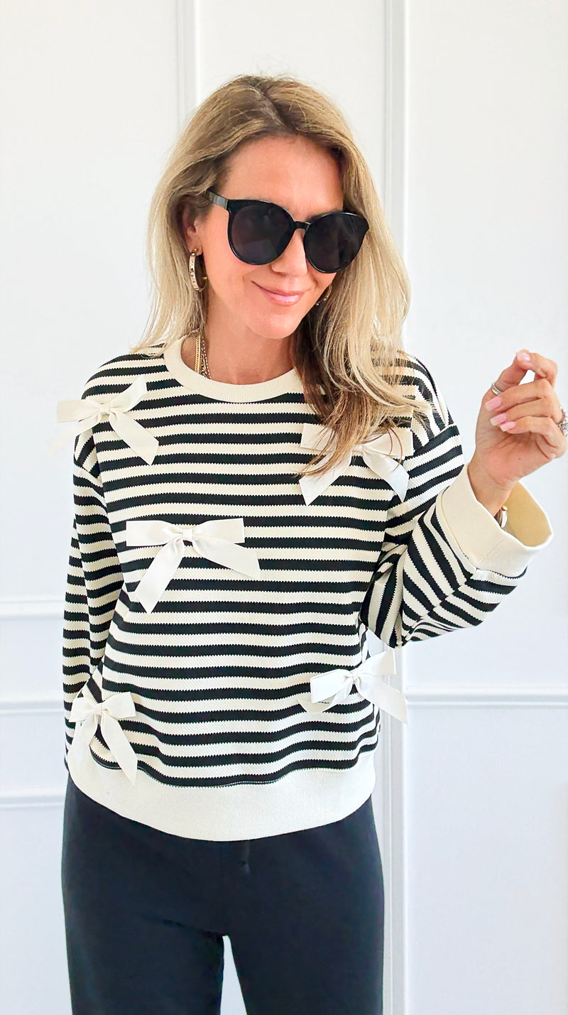 Tied & True Striped Top-130 Long Sleeve Tops-JODIFL-Coastal Bloom Boutique, find the trendiest versions of the popular styles and looks Located in Indialantic, FL