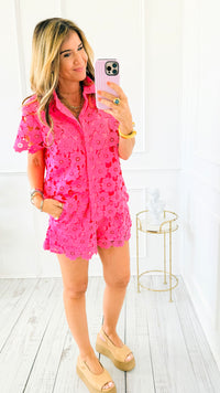 Floral Lace Set - Bubble Pink