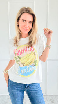 Banana Vibes Italian Graphic tee-110 Short Sleeve Tops-ZR ITALY-Coastal Bloom Boutique, find the trendiest versions of the popular styles and looks Located in Indialantic, FL
