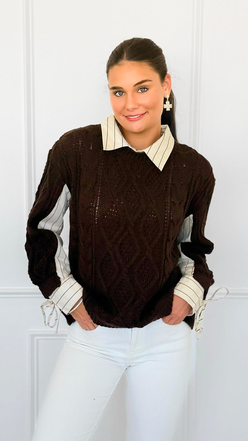 Borrowed Layers Knit Sweater-140 Sweaters-ROUSSEAU-Coastal Bloom Boutique, find the trendiest versions of the popular styles and looks Located in Indialantic, FL