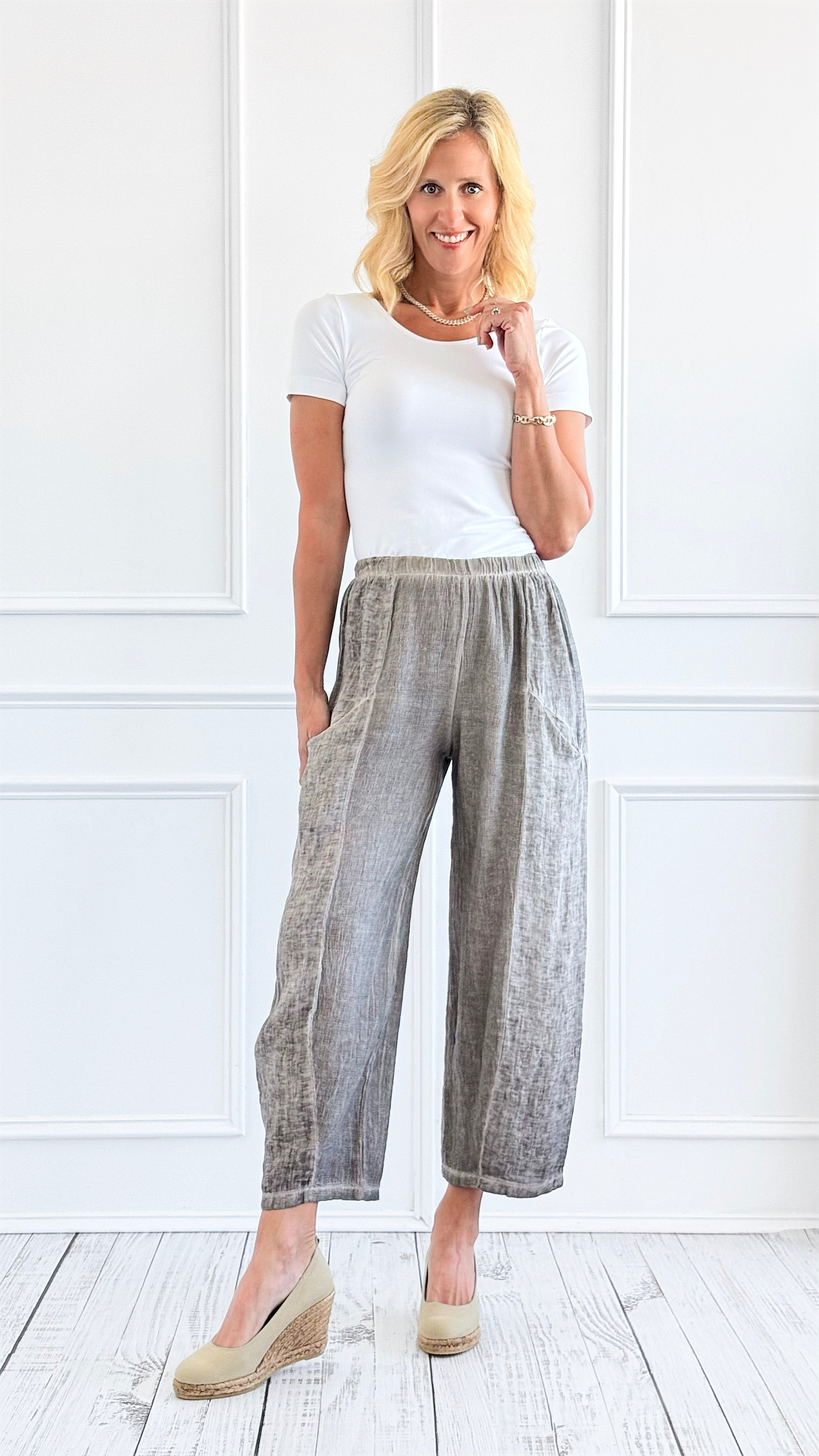 Easy Living Italian Pant- Taupe-170 Bottoms-Tempo-Coastal Bloom Boutique, find the trendiest versions of the popular styles and looks Located in Indialantic, FL