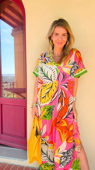 Tropical Punch Italian Lurex Dress