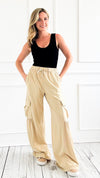 Volume Pocket Utility Pants - cream-170 Bottoms-Heyson-Coastal Bloom Boutique, find the trendiest versions of the popular styles and looks Located in Indialantic, FL