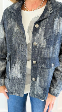 Denim Fade Italian Jacket-160 Jackets-V SKY-Coastal Bloom Boutique, find the trendiest versions of the popular styles and looks Located in Indialantic, FL