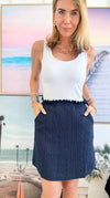 Ruffled Detailed Knit Mini Skirt-170 Bottoms-VOY-Coastal Bloom Boutique, find the trendiest versions of the popular styles and looks Located in Indialantic, FL